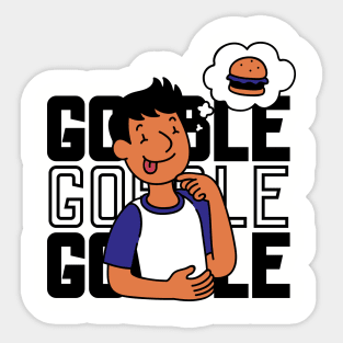 Gobble Gobble Gobble Funny retro Sticker